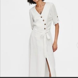 NWOT Zara Button Midi Dress